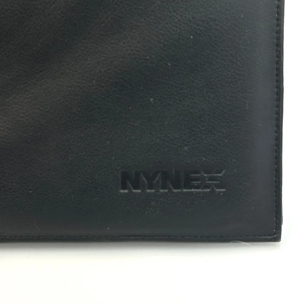 Vintage NYNEX‎ Black Faux Leather Portfolio Padfolio 90s Office Business Meeting